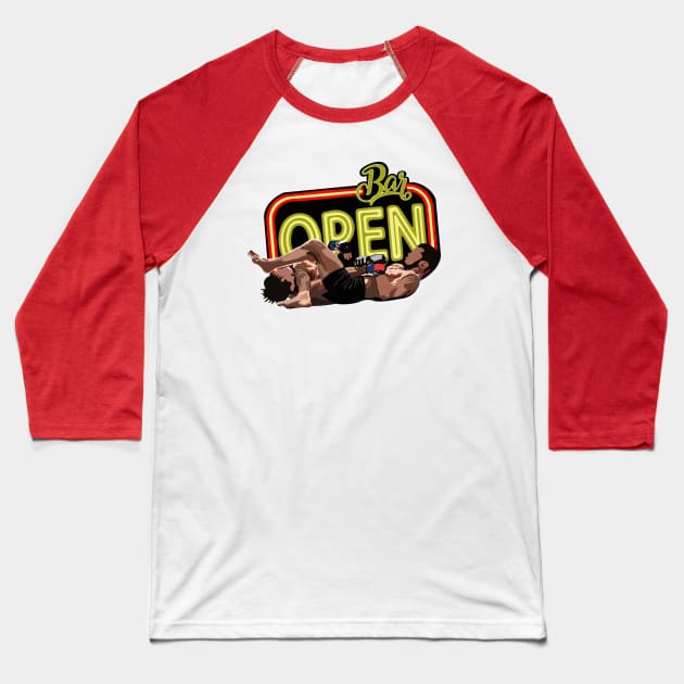 MMA - Arm Bar - Open Bar Awesome and Punny Baseball T-Shirt by WaltTheAdobeGuy